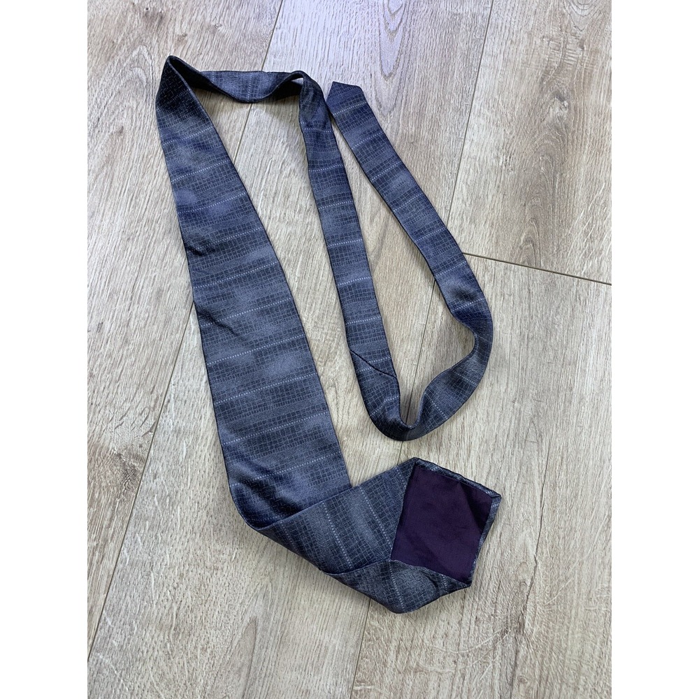 Claybrooke 100% Silk Gray Geometric Pattern Tie Necktie‎ Made In USA